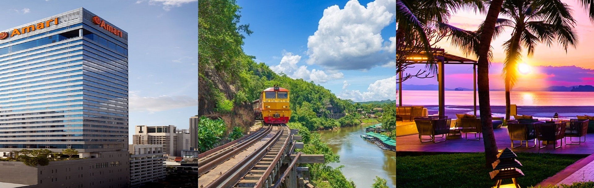 Bangkok, River Kwai (Kanchanaburi) <br> & Krabi